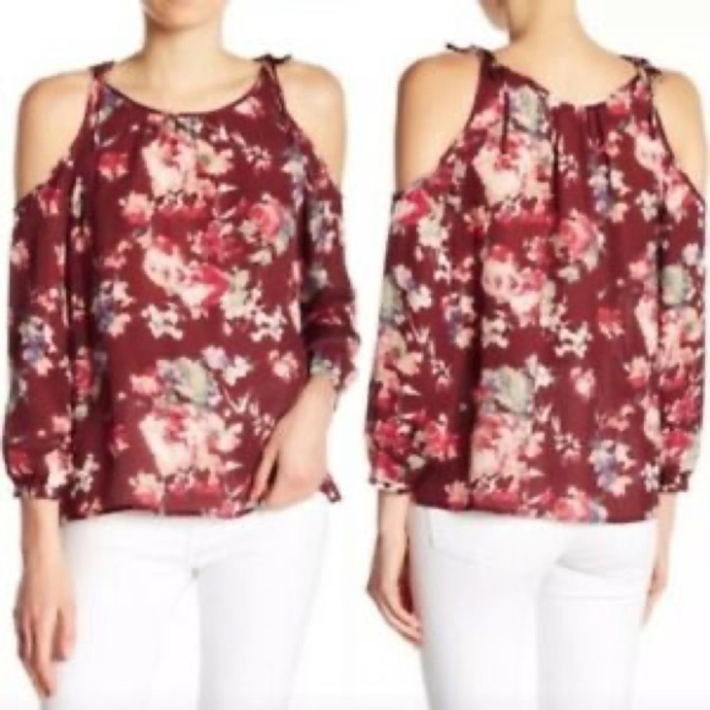Joie Floral Burgundy Top